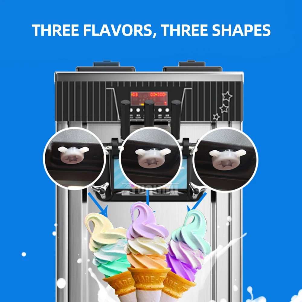 ماكينة آيس كريم ناعم القوام صيفية جديدة للتنظيف التلقائي بالكامل ماكينا دي سورفيت كاسيرا