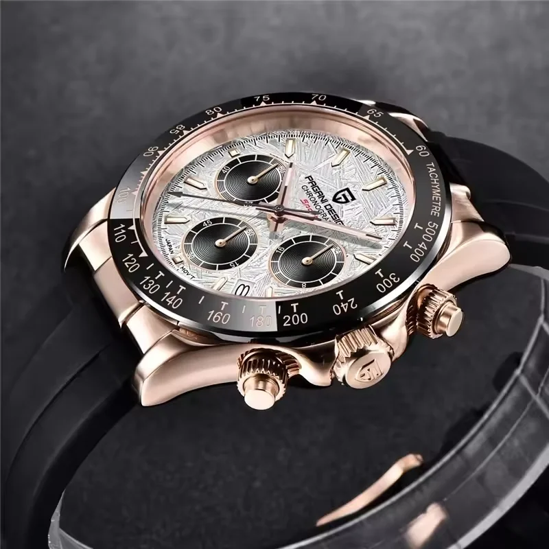 PAGANI DESIGN PD-1644 Meteorite Dial Fashion Men Quartz Wristwatches 100M Sapphire Glass Chronograph relogio masculino