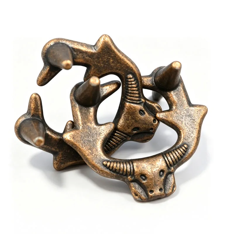 Novelty OX Head Puzzles Metal Brain Teaser Problem Solving Toys IQ Logic Challenges Focus & Stress Relief Gifts Adults And Kids