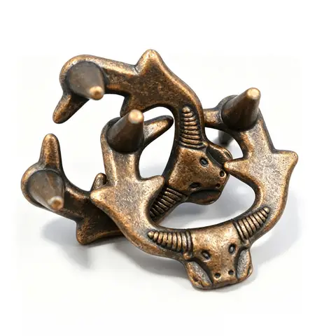 Quebra-cabeças Inovadores em Forma de Cabeça de Boi, Brinquedos de Metal para Desafiar a Lógica, Desafios de Inteligência, Foco e Alívio do Estresse, Presentes para Adultos e Crianças