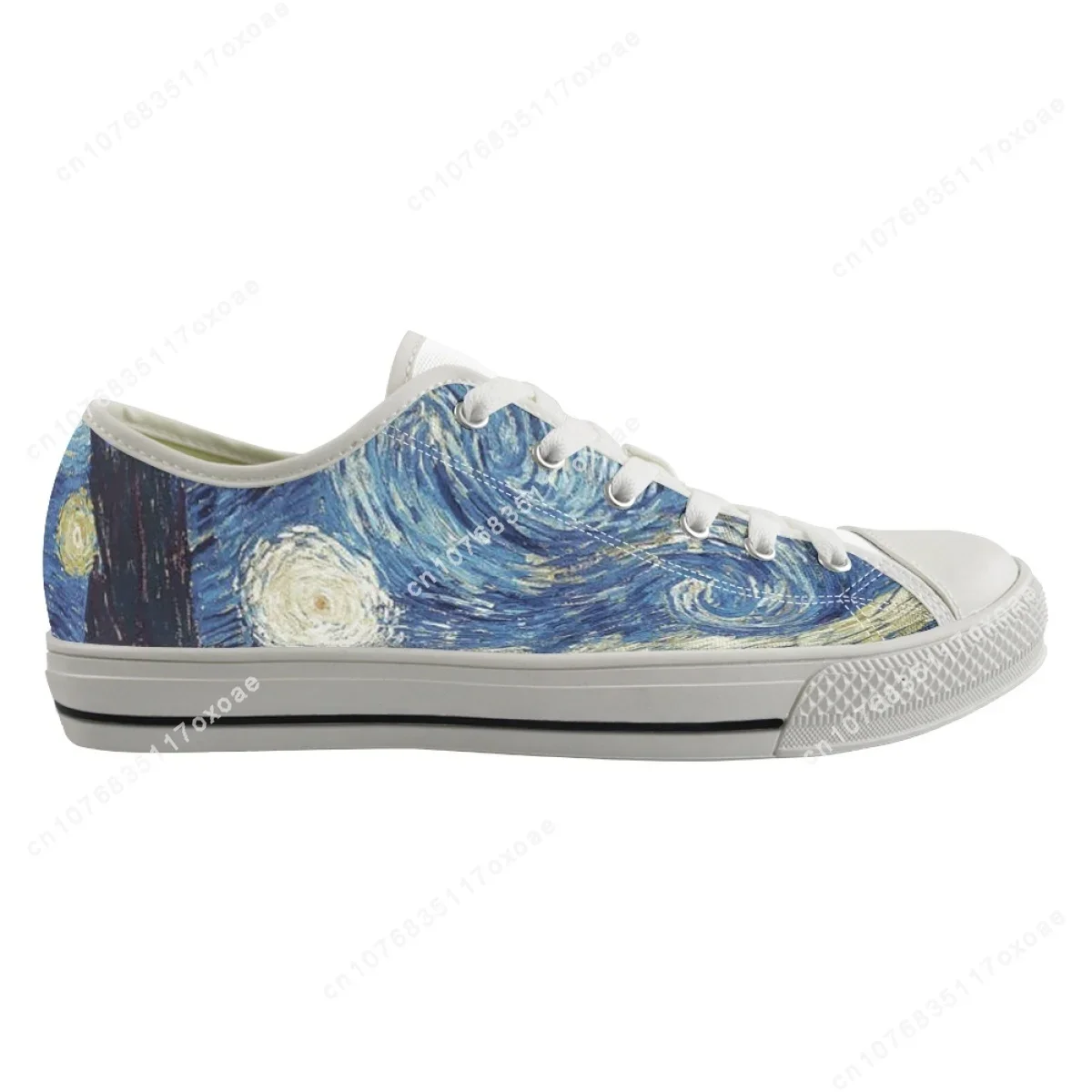 Chaussures basses décontractées en toile pour femmes, imprimé nuit étoilée, chaussures plates pour filles, Vincent Van Gogh, automne 2024