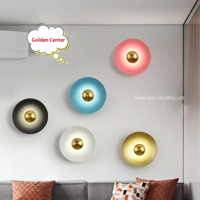 Nordic Laos Designer moderno rotondo lampada da parete soggiorno comodino LED applique luce camera da letto Loft Home Decor illuminazione notturna