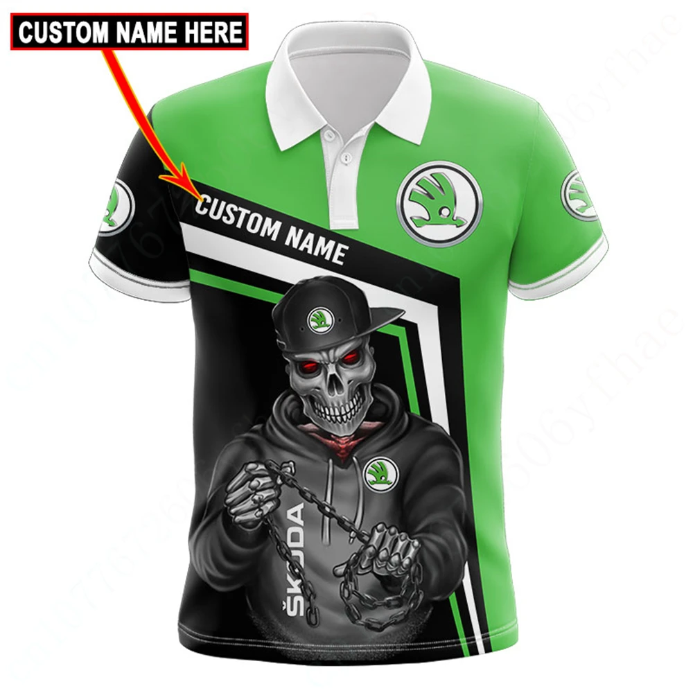 Skoda Clothing Harajuku Golf Wear Casual Breathable Short Sleeve Top Unisex Polo Shirts And Blouses Anime T Shirt For Men