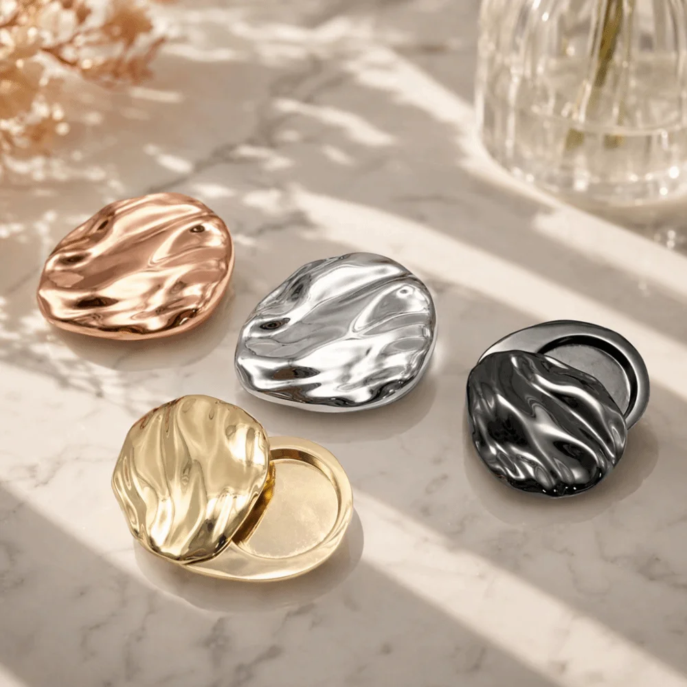 Zinc Alloy Shell Balm Container Shell Embossed Texture Sliding Lid Design Slide Cover Box Fragrance Storage Box Lip Balm Holding