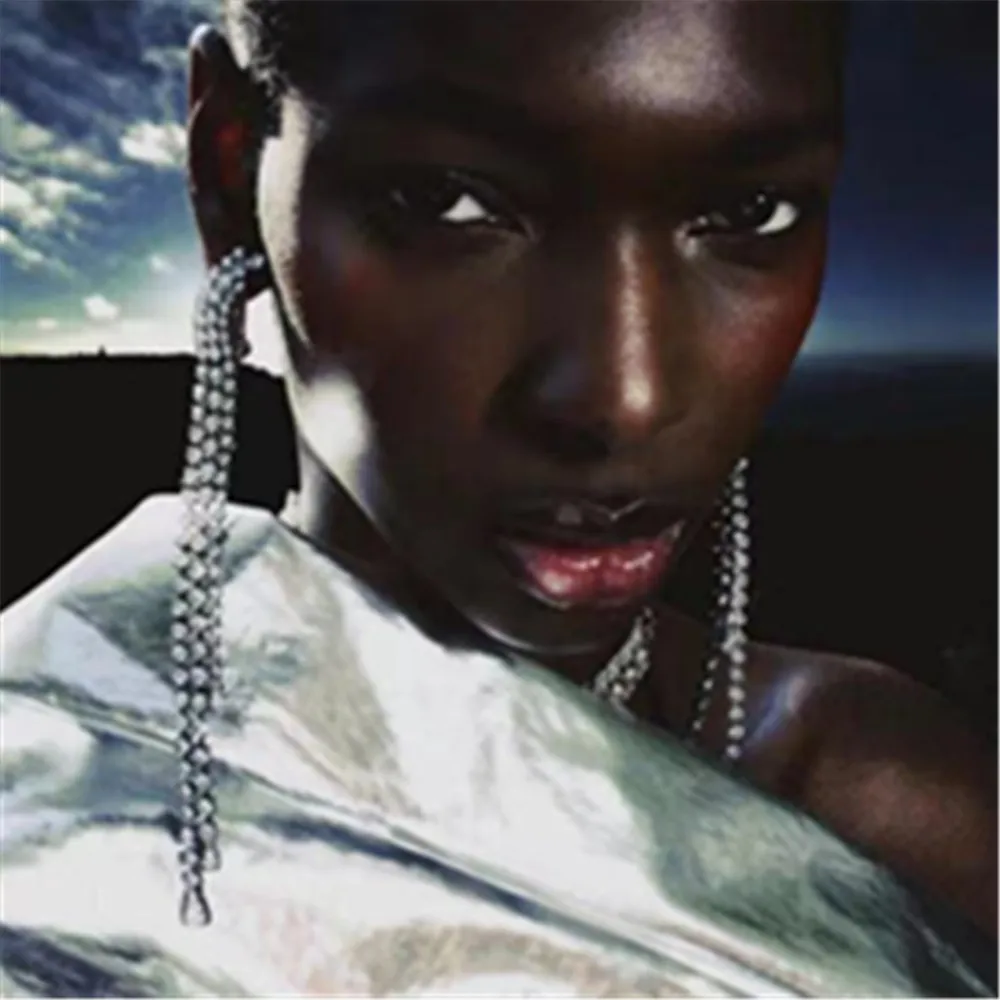 

INS Long Tassel Crystal Geometric Drop Earrings for Women Party Jewelry Rhinestone Irregular Hanging Dangle Earrings Accessories