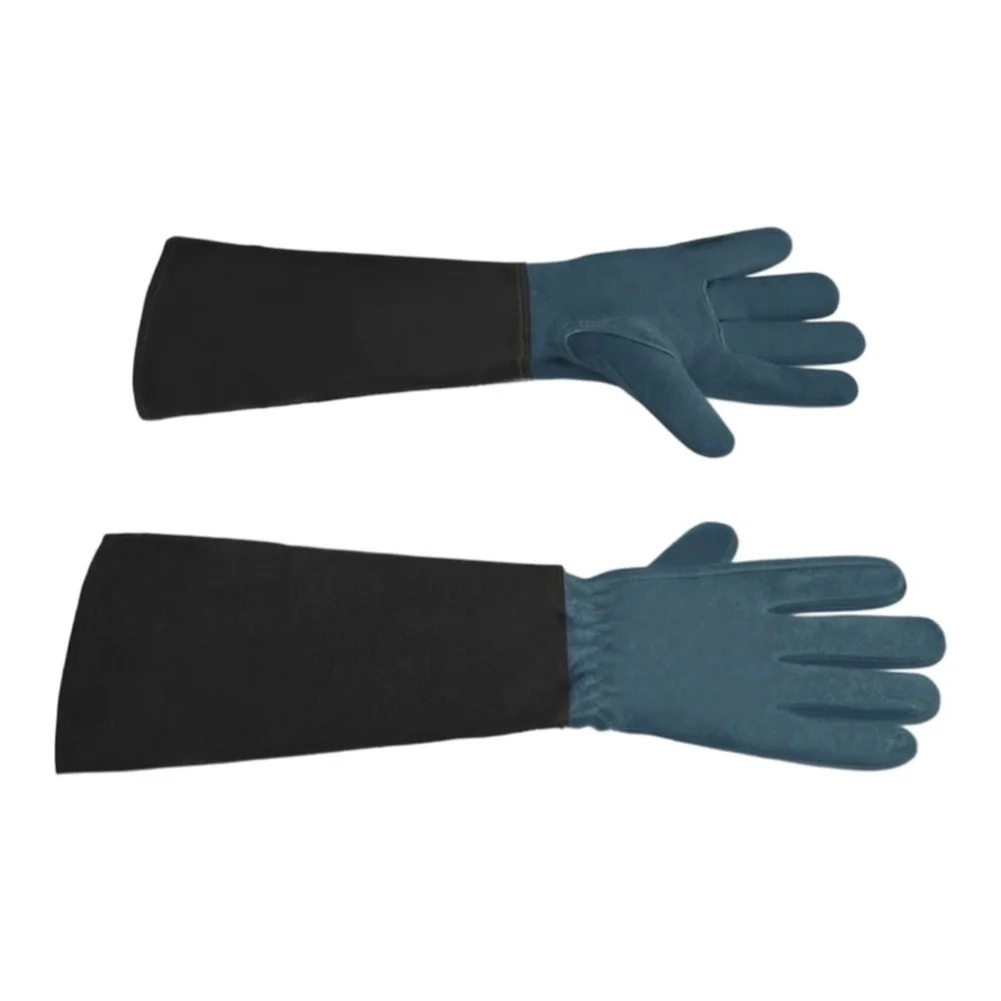 1 Pair Cowhide Leather Gardening Gloves for Men and Women Thorn Resistant Yard Work Gloves with Extended Cuffs