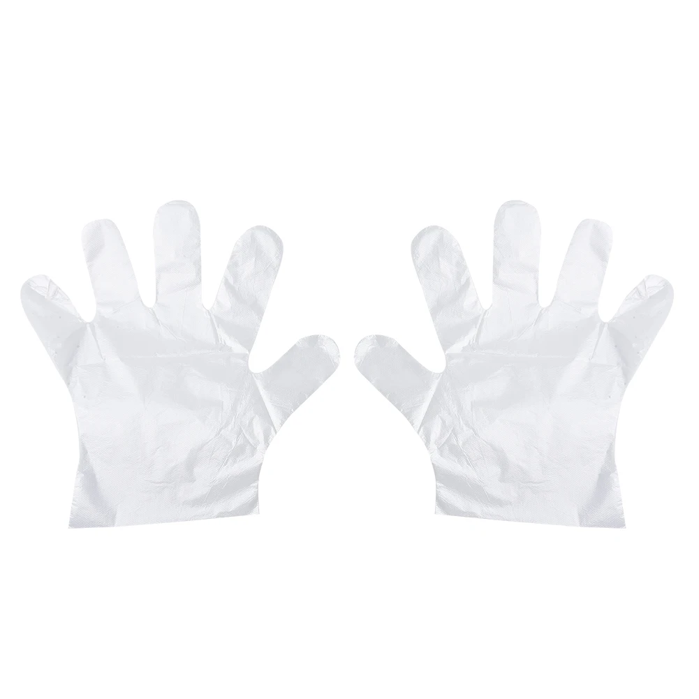 Guantes desechables de plástico para Catering, manoplas transparentes de grado alimenticio, suministros para restaurante, cocina, comedor, accesorios de vajilla, 100 piezas