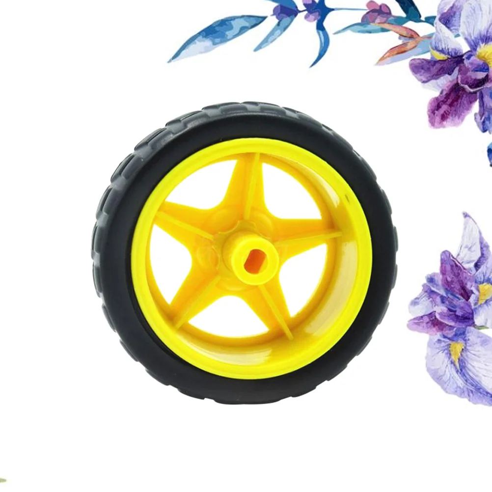 8 Pcs Car Chassis Accessories Toy Tire Rubber Wheel Children Intelligent Smart Robot