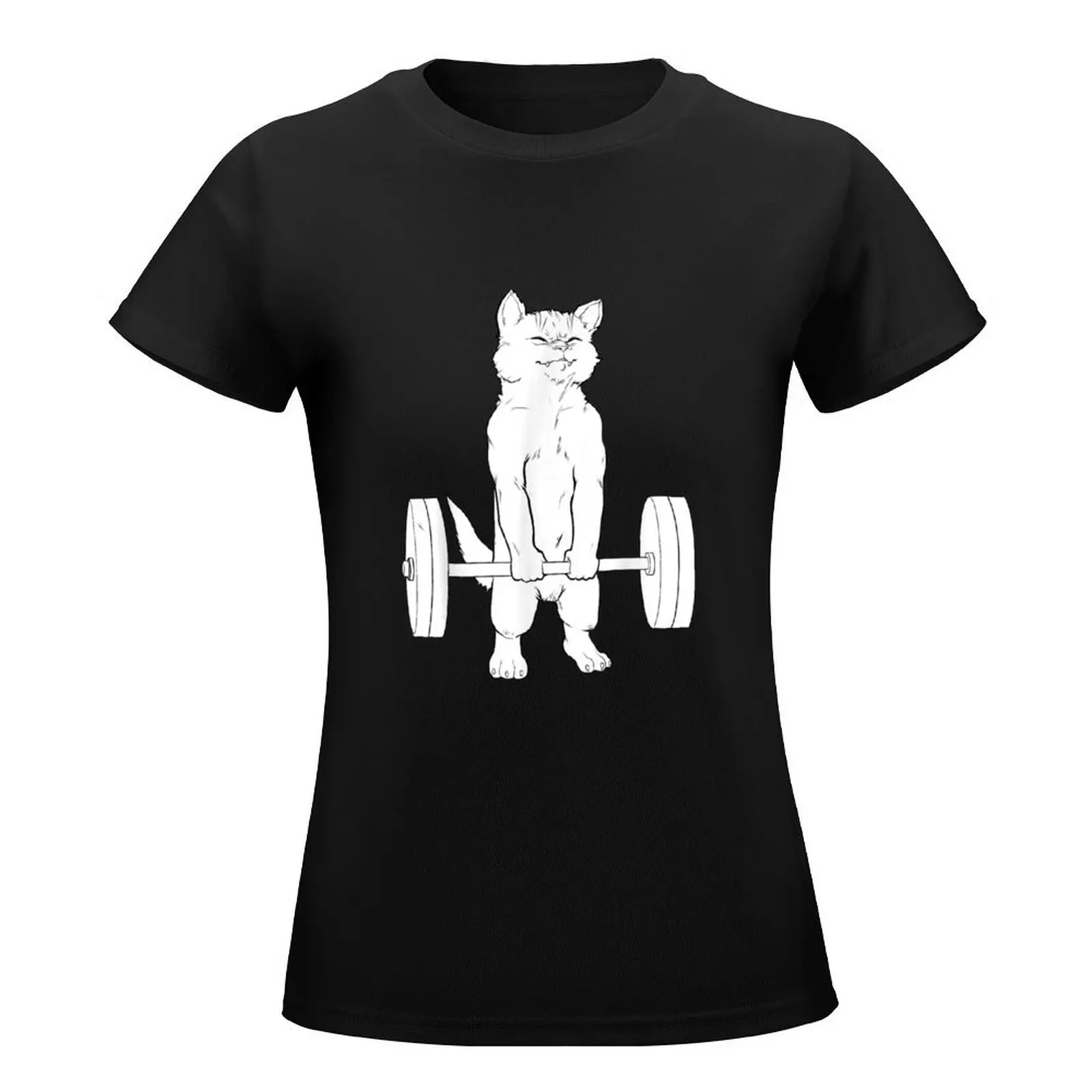 Cat Deadlift Powerlifting T-Shirt sublime Aesthetic clothing sports fans new edition t shirts for Women graphic