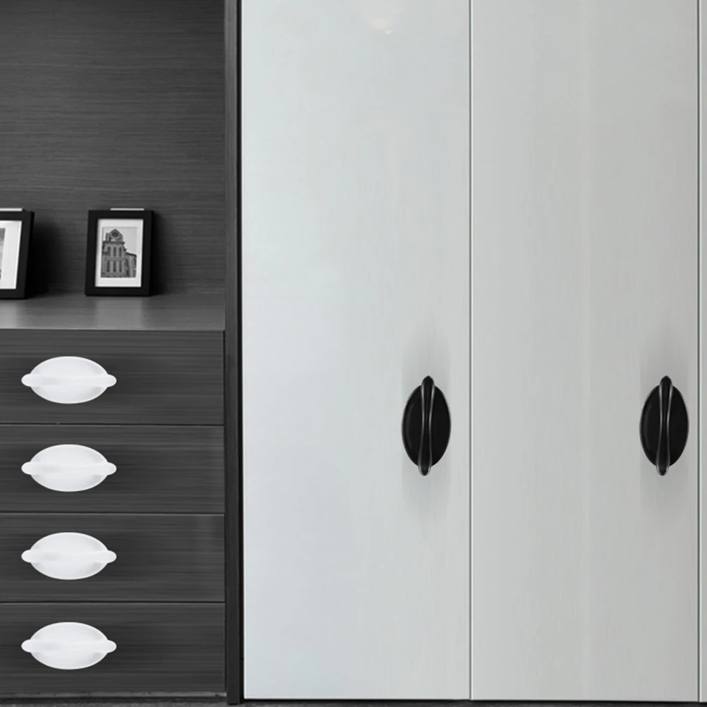 

10 шт. дверные ручки, ручки для шкафа, сплошной цвет, прочный пластик, простая установка, домашний кухонный ящик, ящик для хранения шкафа