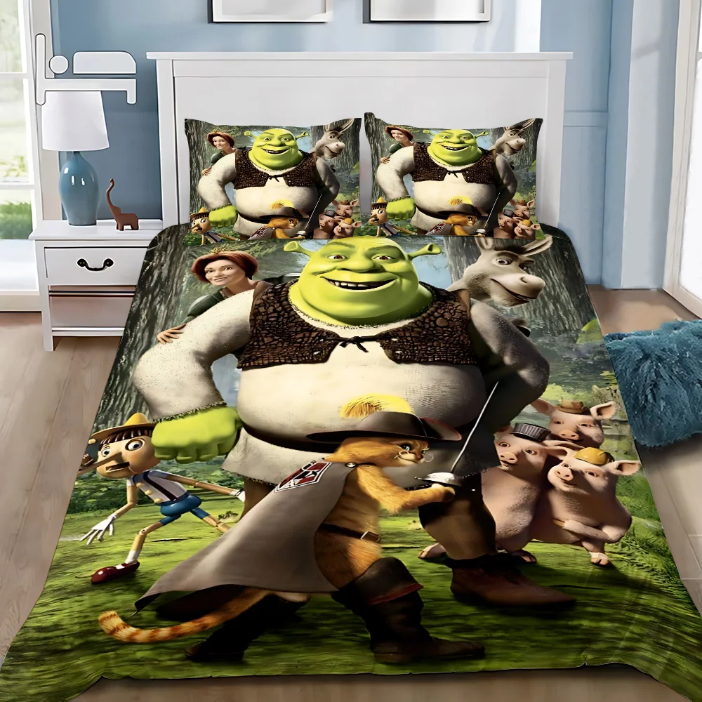 Duvet Cover Pillowcase Bedding Set Fantasy movie S-Shreks Adult Boy Girl Bedroom Decoration Children Single Double Large Size