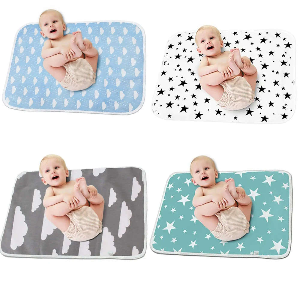 50x70CM imperméable à l'eau matelas à langer pour bébé multi fonction tapis de changement de couche anti-fuite tapis hygiéniques réutilisable lavable nouveau-né