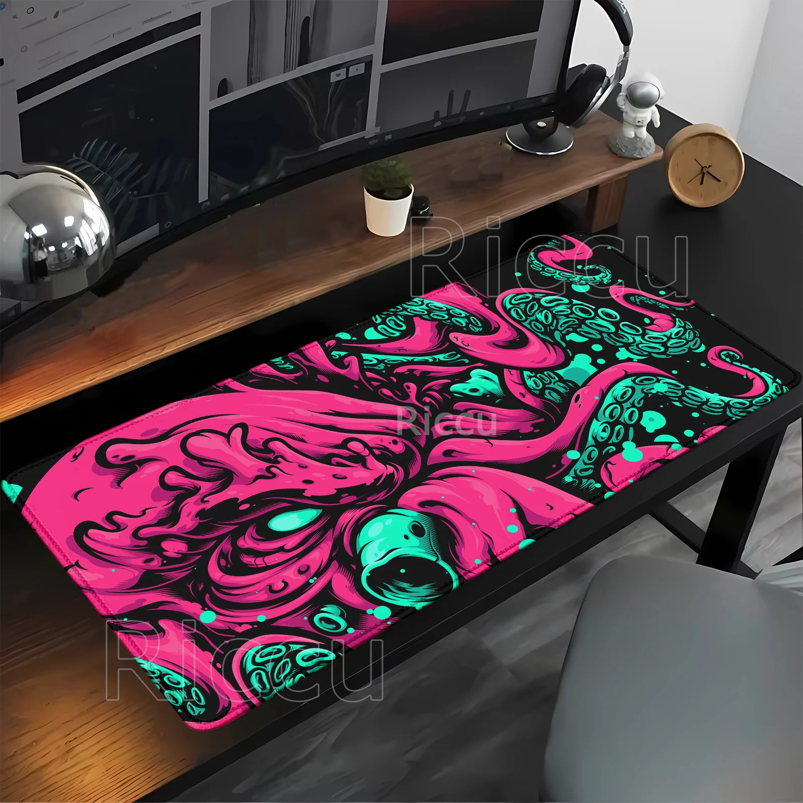 Octopus Monster Mauspad, große Größe, Gamer-Tastatur, Computer, Gaming, XXL-Mauspad, Bürozubehör, HD-Druck, Overlock-Schreibtischunterlage