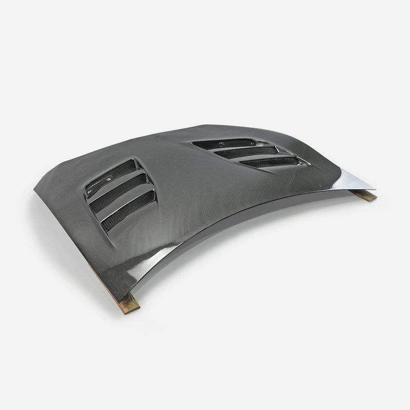 High Quality VRS1‑Style Double‑sided Vented Wet Carbon‑Fiber Engine Hood, Screw‑in Aftermarket Body Parts Compact Sport Car