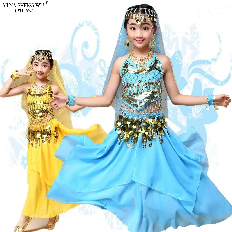 Kids Belly Dance Costumes Set 2/7pcs Oriental Dance Girls Belly Dancing India Belly Dance Clothes Kids Indian Bellydance Costume