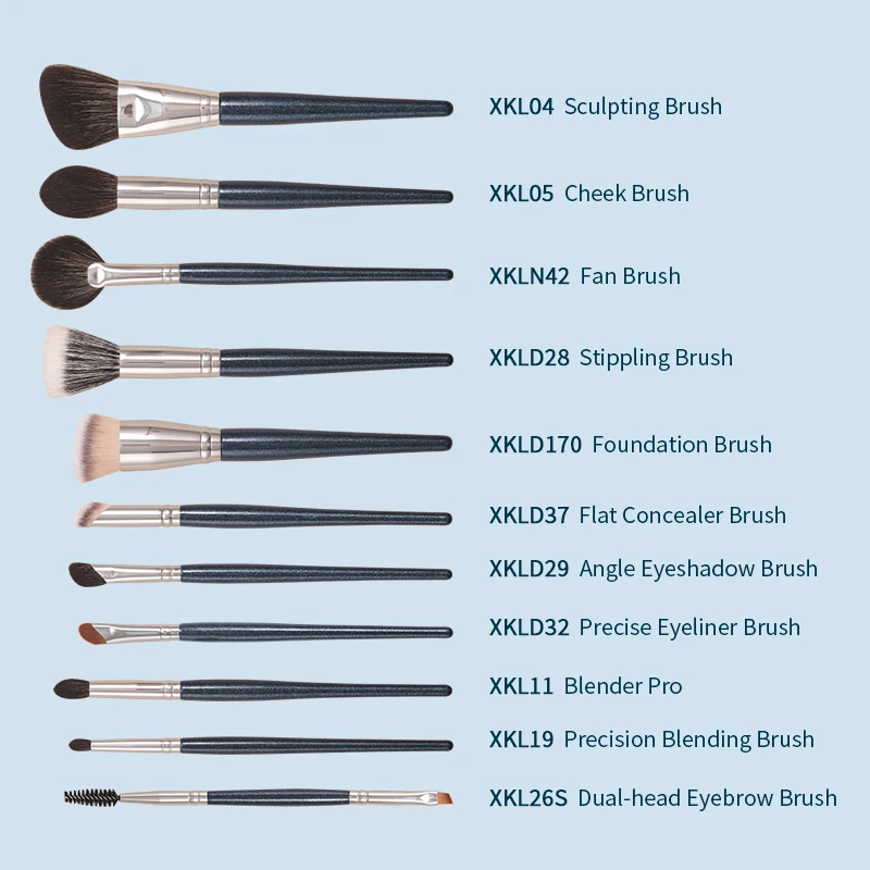 OVW Makeup Brushes Set 11PCS Premium Synthetic Concealer Eyeshadow Eyeliner Spoolie Wooden