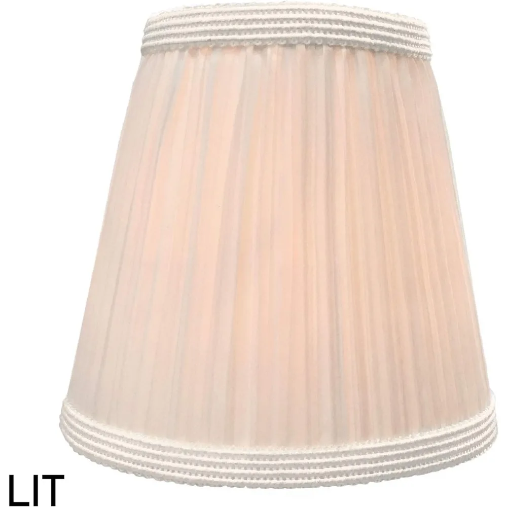 ظلال مصابيح الثريا الإمبراطورية ذات الطيات الفطر، 3 × 5 × 4.5 بوصة، لون قشر البيض، 6 عبوات، نمط المصمم #3