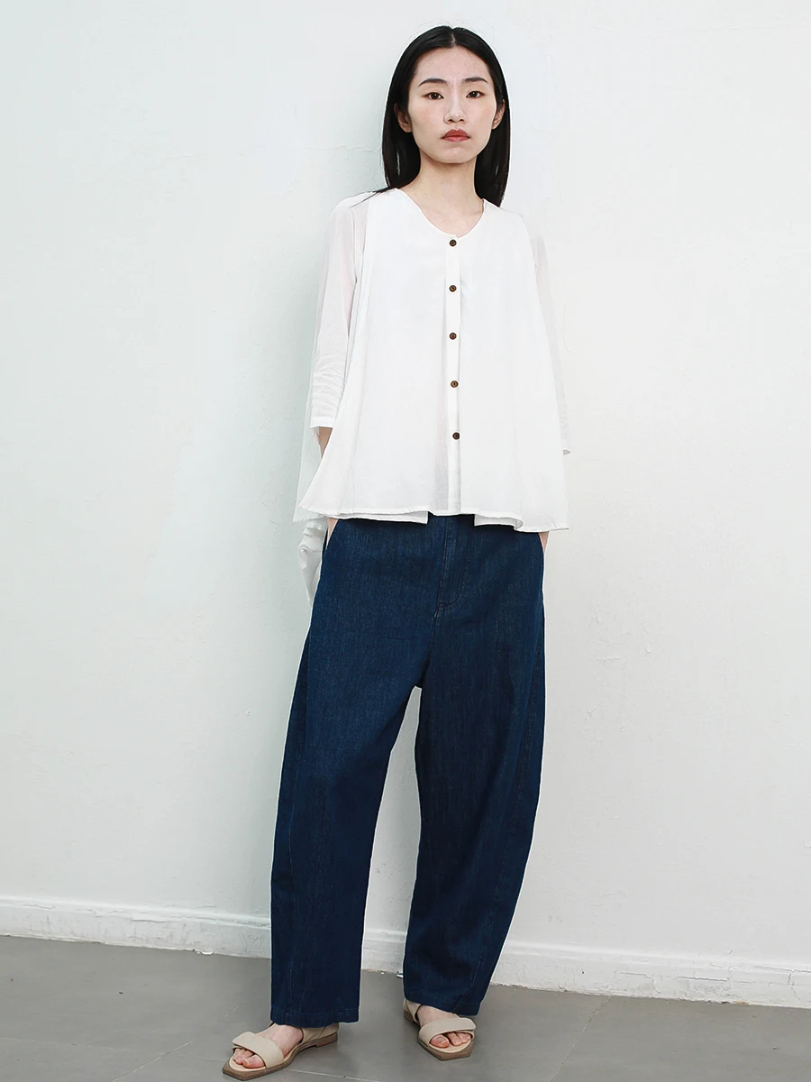 

Свободный хлопковый топ с V-образным вырезом и открытой передней частью для женщин: комфортный, дышащий, чисто белый, для верхней части тела