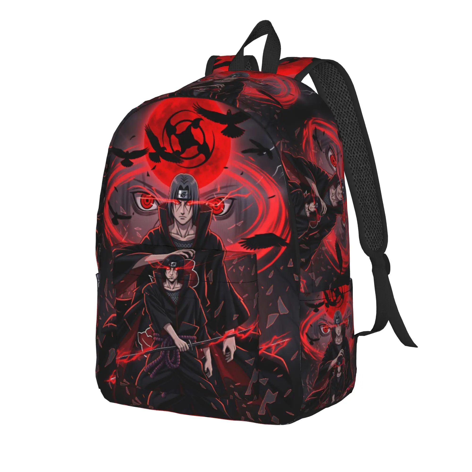 Uchiha Itachi Backpack  Girl Polyester Hiking Backpacks Breathable Style High School Bags Rucksack