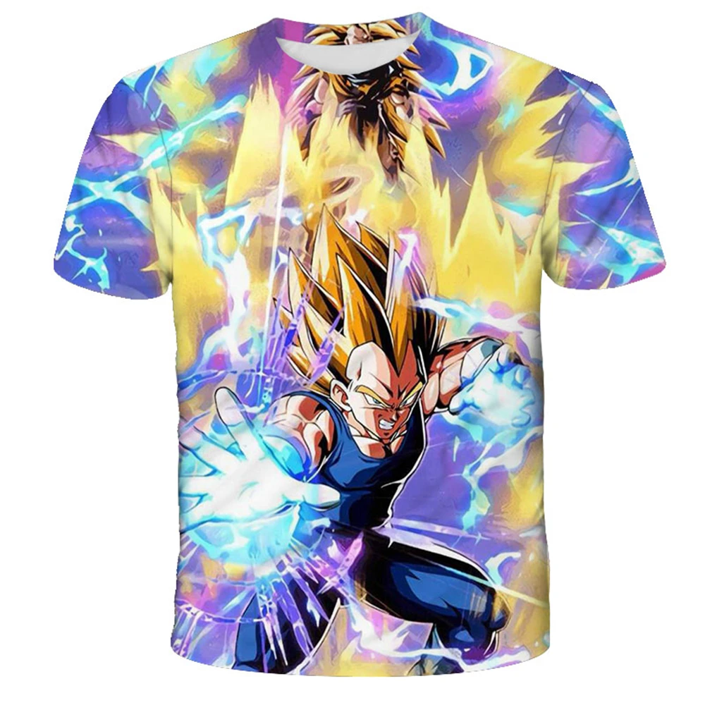 

2026 Summer Dragon Ball Retro Fitness T-shirt Men's Oversized 3D Printed Short-sleeved Family Unisex Children's Sports Shirt