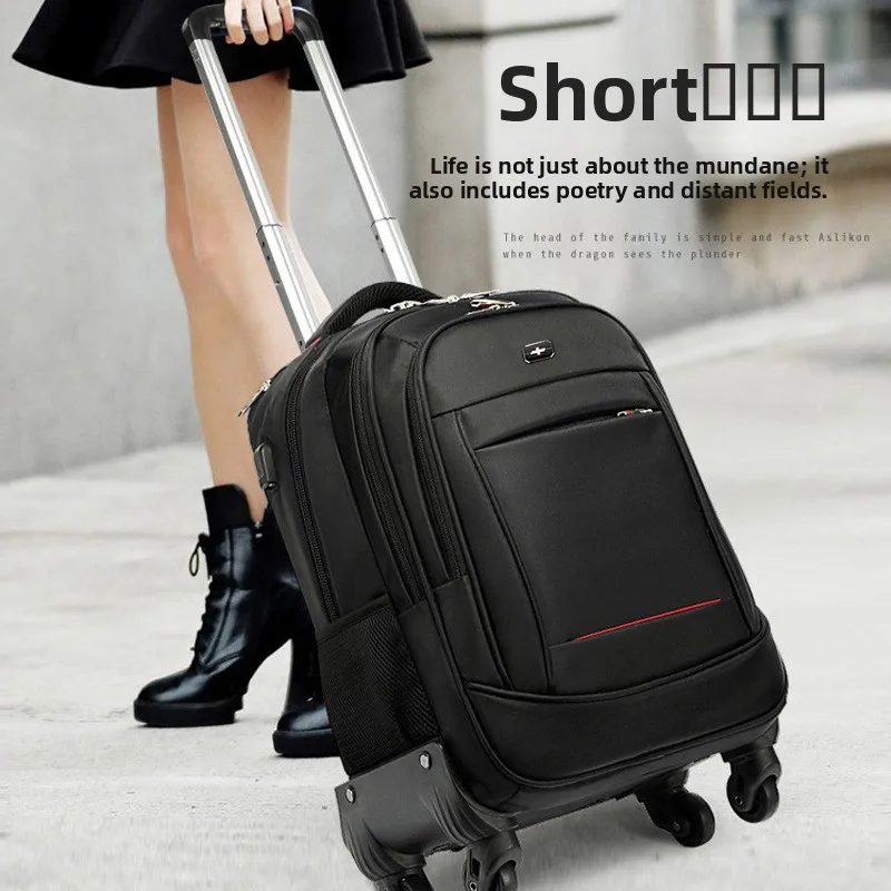 Large Capacity Business Travel Backpack with Pull Rod Convenient Shoulder Bag for Students And Business People