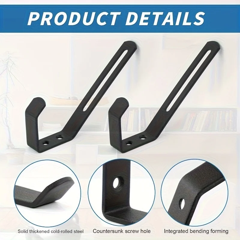 2PCS Motorcycle Helmet Wall Mount Hook Racks Multipurpose Hook Hanger Home Luggage Jacket Holders Kitchen Cabinet Shelf Hooks image 4