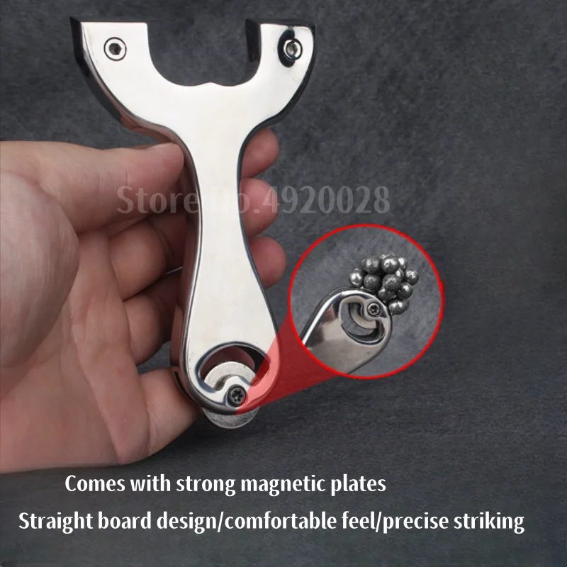 Strong and Durable Pure Stainless Steel Integrated Slingshot Portable Small Hunting Shooting Cable Strip Magnetic Suction