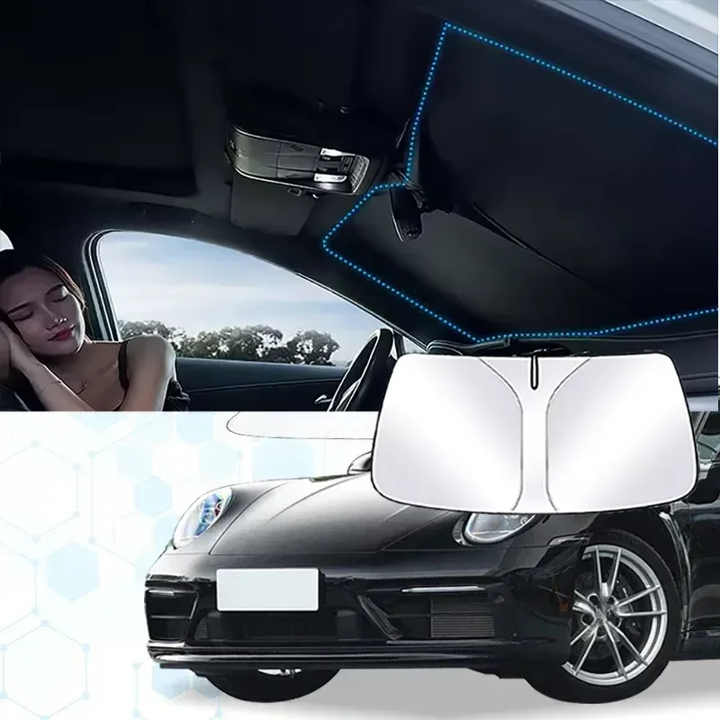 

Windshield Sun Shade For Porsche 911 GT3 991 997 996 993 92 Sunshade Sun Visor Protector Foldable Blocks UV Rays Keep Car Cooler