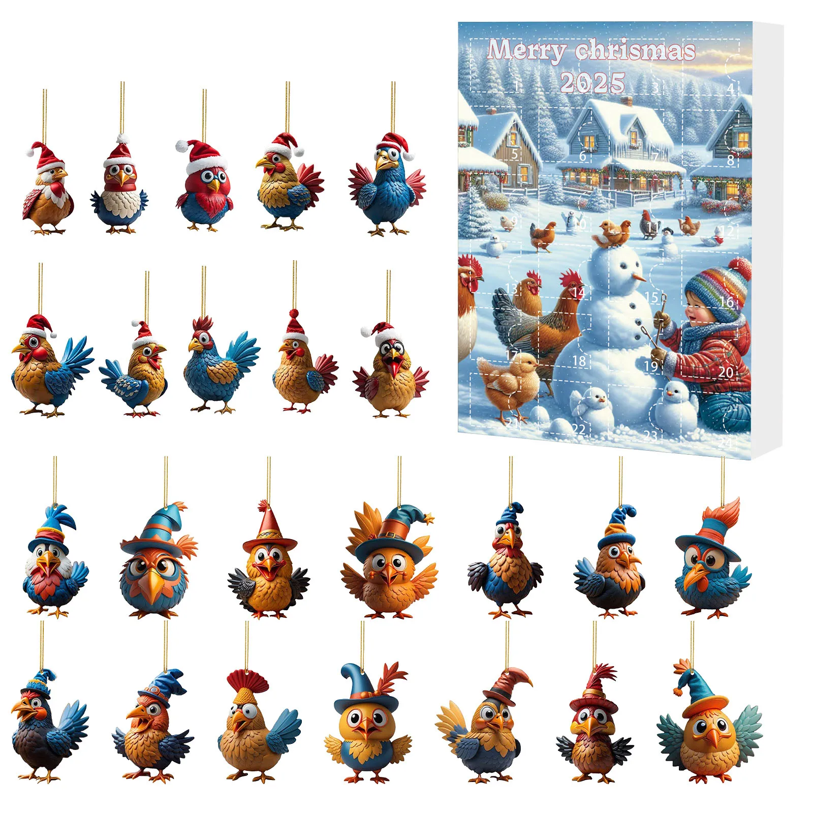 Retirement Countdown Clock Years Months Days Christmas Tree Acrylic Pendant ChickenAdvent Calendar Kitchen Timers Loud Ring