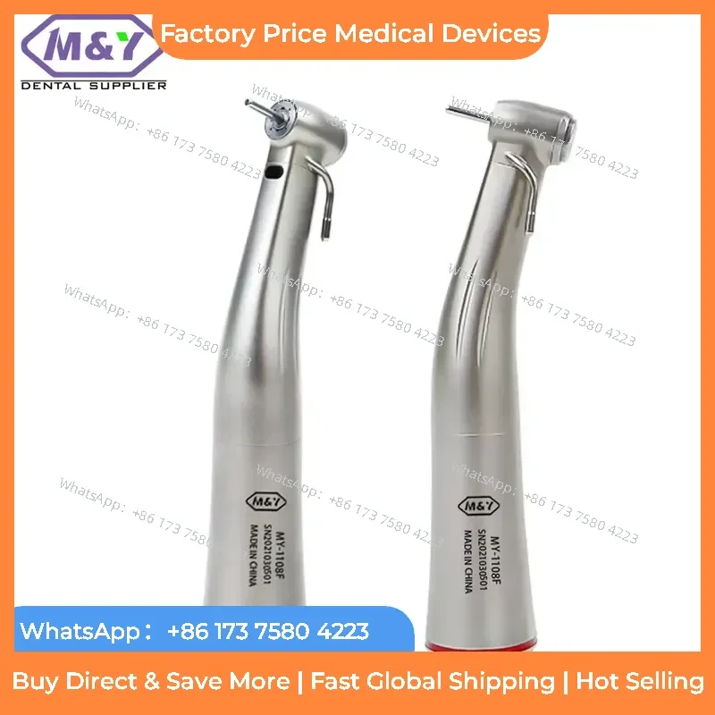 2026 Slow Speed Handpiece X95L 1:5 Speed Increasing Contra Angle Red Ring LED Fibre Optic With External fastshipping