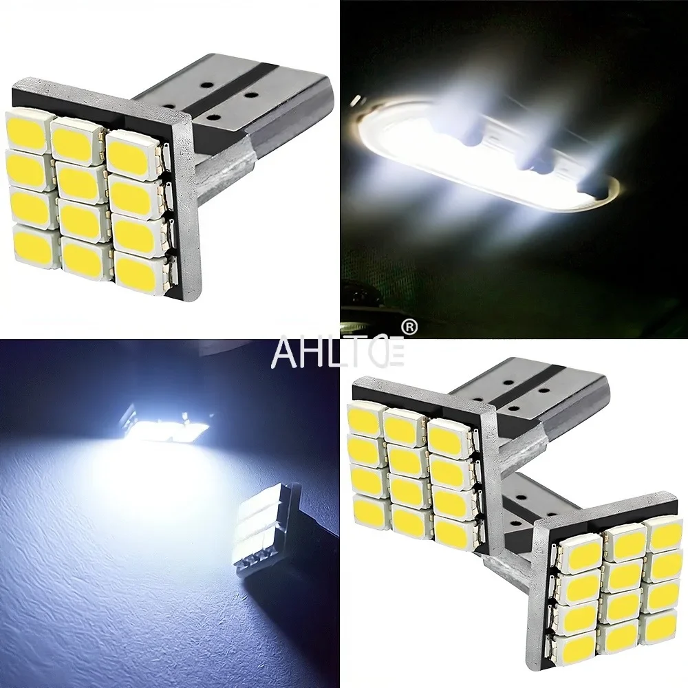 4 T10 W5W Xi Nhan Canbus 1206 12SMD Đèn Led Xe Đuôi Bảng Điều Khiển Led 12V Ngược Đậu Xe Đèn Bên Cột Mốc đèn Wedge Góc Bóng Đèn