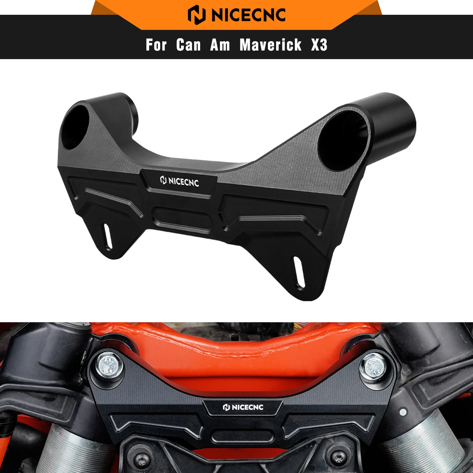 NICECNC Maverick X3 soporte de choque superior delantero y cubierta de ventilador UTV soporte para Can-Am Maverick X3 Turbo R RR 2017-2024