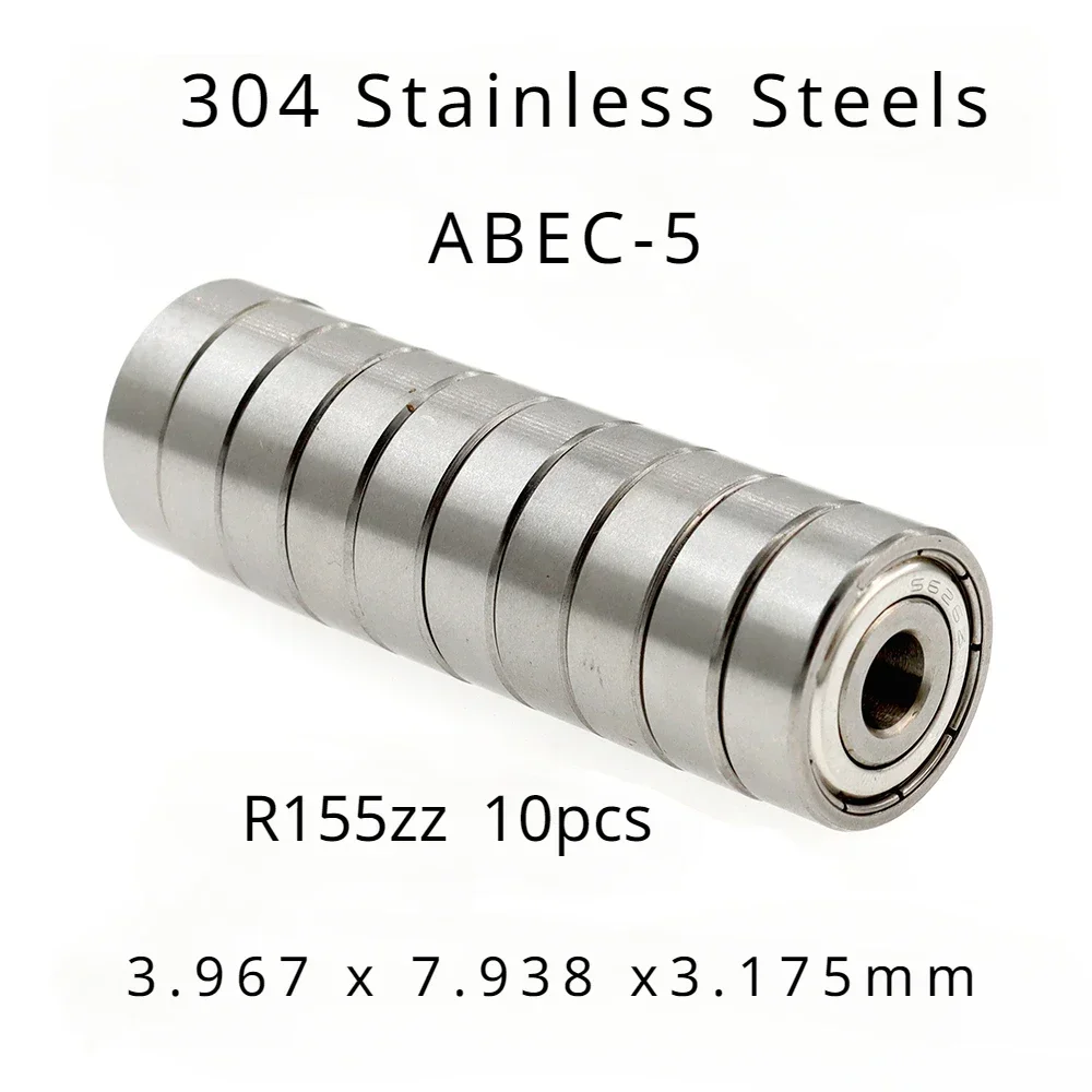 

High Performance 304 Stainless Steel ABEC-5 Non-standard Inch Bearing R155zz 3.976x7.938x3.175mm of 10pcs