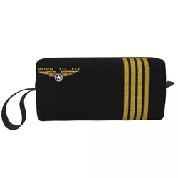 Born To Fly Flight Pilot Makeup Bag Women Travel Cosmetic Organizer Fashion Flying Aviation Aviator Storage Toiletry Bags