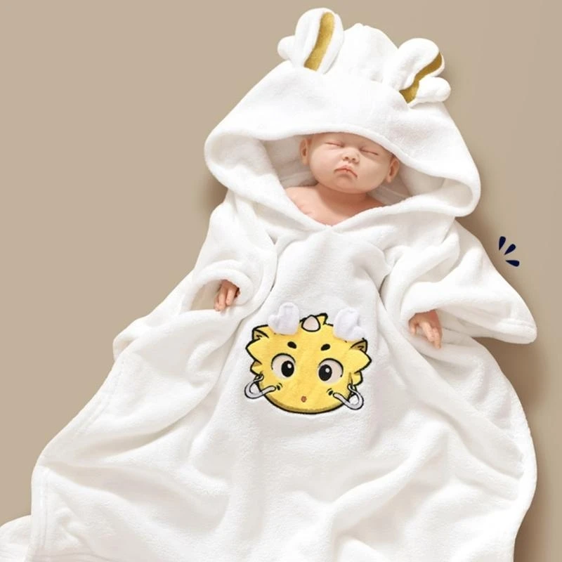 

Hooded Shower Towel Bath Towel Strong Absorbent Quick-Drying Soft Bathrobe G2TD