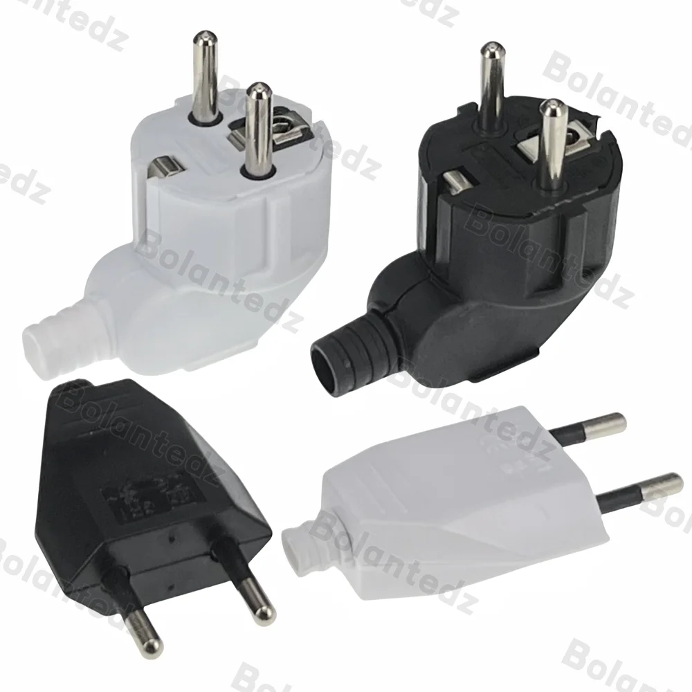 Euro Plug Adapter Replacement 16A Male France Korea Germany Plug AC Outlets Rewireable Schuko Eu Wall Socket For Power Cable