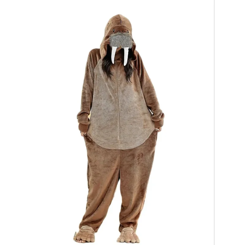 

Flannel Walrus Onesies Animal Sea lions Cosplay Overall Pajamas Cartoon Kigurumi Christmas Party Pyjamas Carnival Costumes