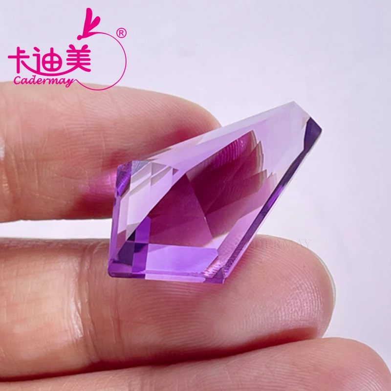 CADERMAY Kite Shape 24.15CT 100% Natural Amethyst Loose Stone With GRC Certificate Beads For Jewelry Making