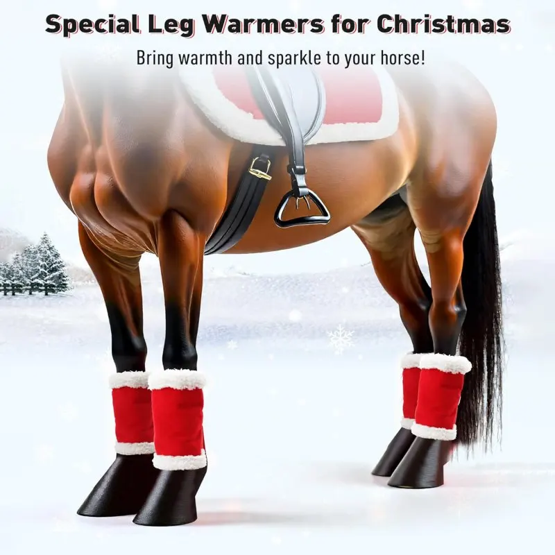 6 Pcs Horse Christmas Horse Leg Wraps Standing Wraps for Horses Leg Wraps Loose Christmas Parades Horse Costume Accessories