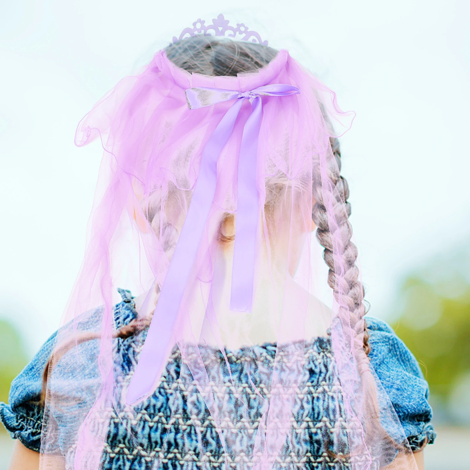 

Floral Hair Lace Crown Wedding Crown Hair Wreath Headdress Wedding Veil Purple Girls Party Bridal Tiara
