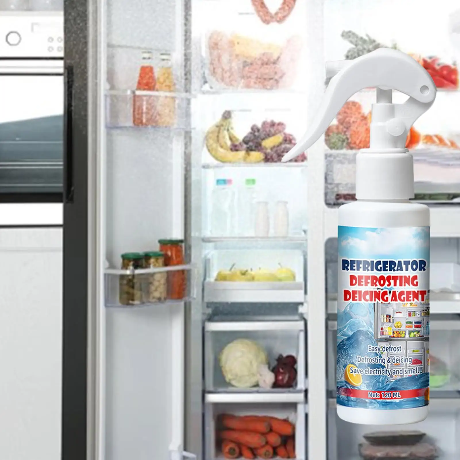 120ml Effective Deices Defrosting Spray Fridge Freezer De Icer Spray For Fridge Freezer Cleans Defrosting Agent For Windshield