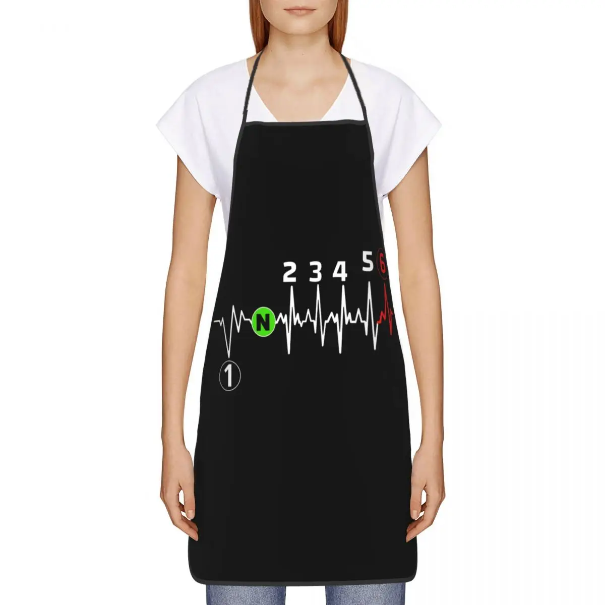 Motorbike Heartbeat 1n23456 Apron for Women Men Bib Bike Motocross Motor Sport Cooking Kitchen Tablier Cuisine Chef Painting