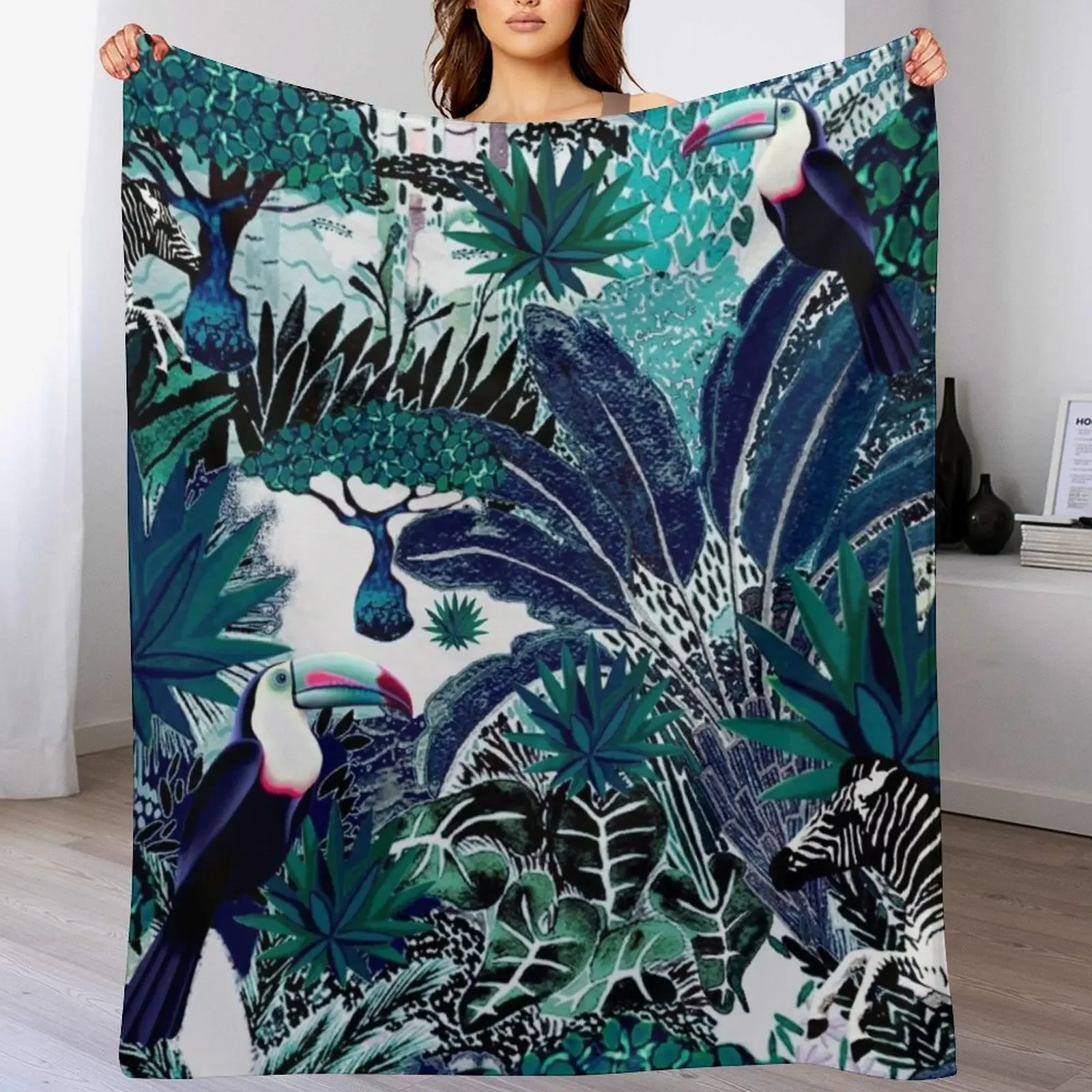 

Jungle Safari Throw Blanket Outdoor Soft Blanket for Picnic Beach Camping