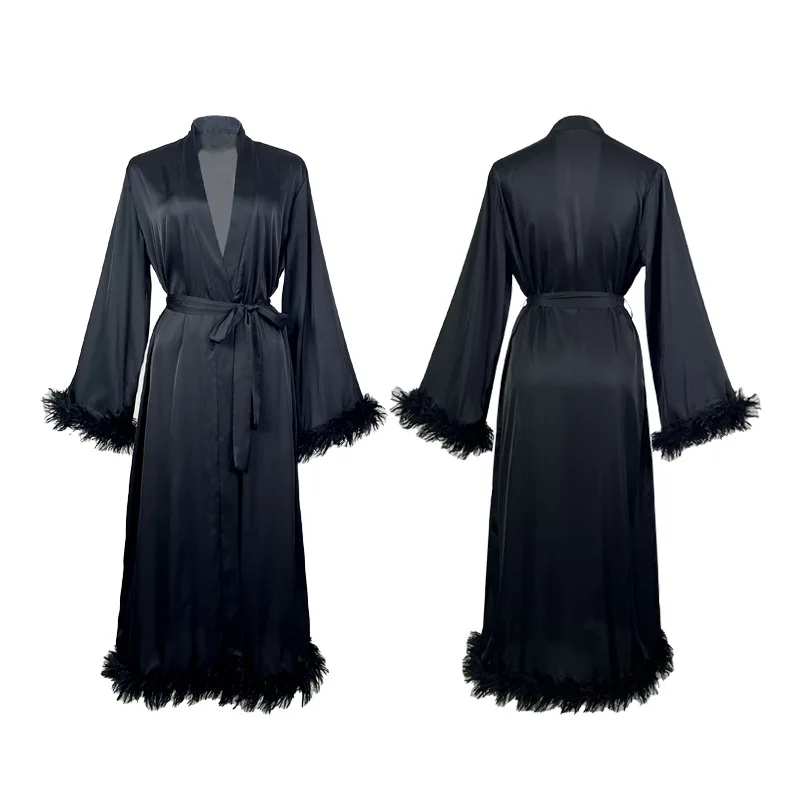 Pajama Sets New Solid Color Sexy Loungewear Long Sleeved Comfortable Nightgown Breathable and Casual Suitable for Sleepwear