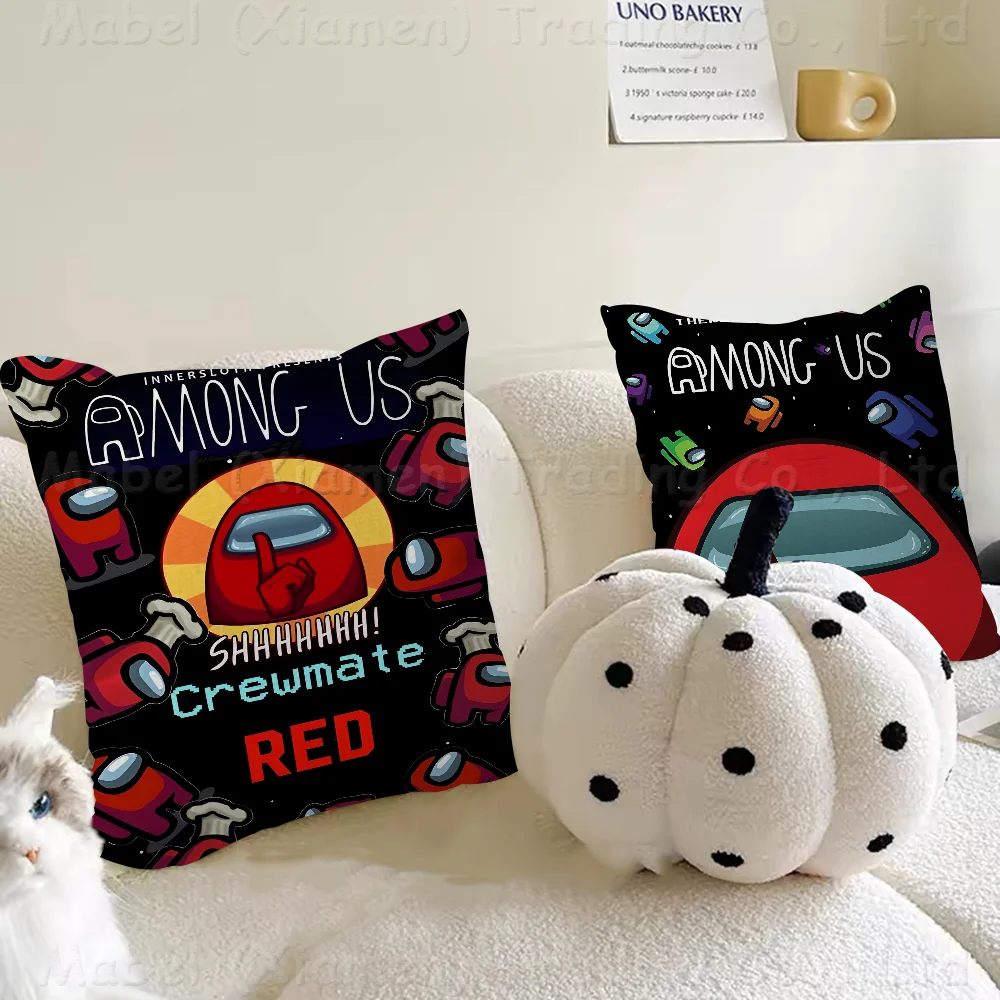 

A-Among U-Us Game Cushion Cover Car Throw Pillow Case For Sofa Car Christmas Gift 40x40cm 45x45cm