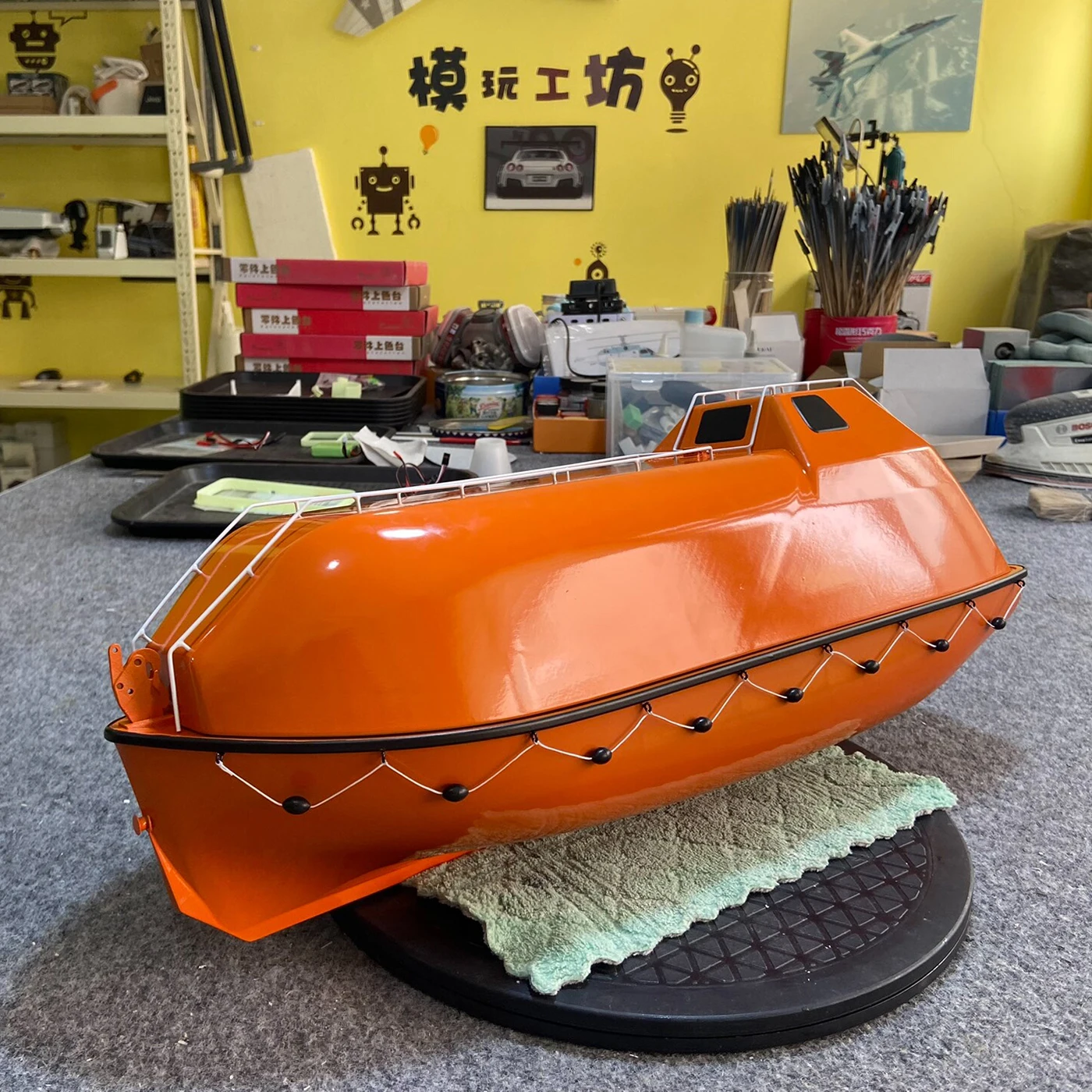 

1/18 RC Ships 49cm Brushless Motor Remote Control Lifeboat 3D Printing One-piece Molding RC Schiffe Model RTR Ship Toy Gift