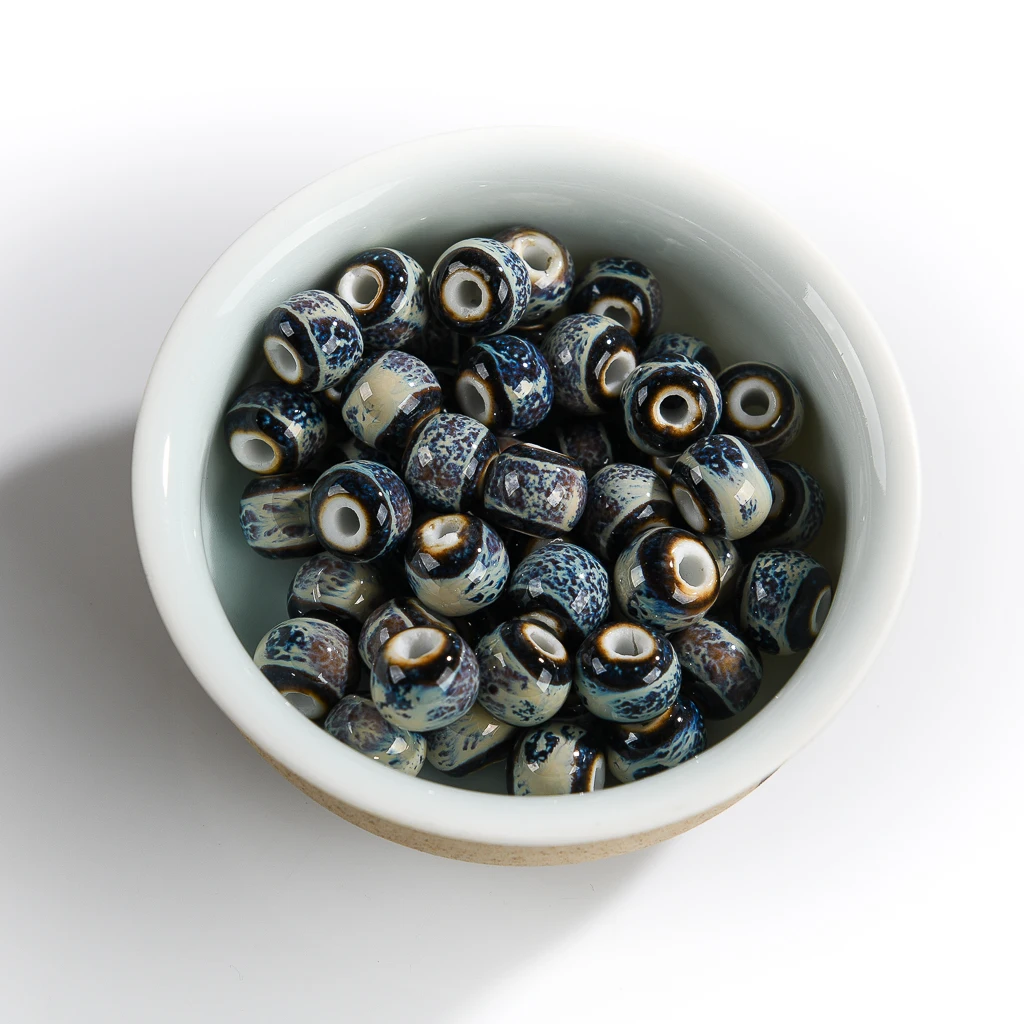 Coffee Color Porcelain Beads Ceramic Round Bead Diy 10mm 12mm 14mm Jewery Making Wholesale  #A509C