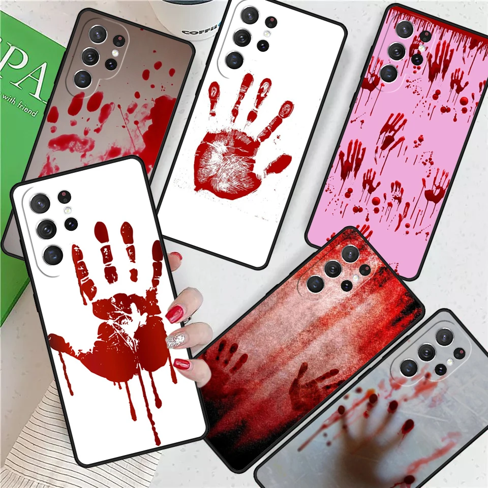 Bloody Blood Hand For Samsung Galaxy S24 Ultra S21 S22 S8 S9 S10E Note 10 20 Plus FE S23 Phone case Cover Coque