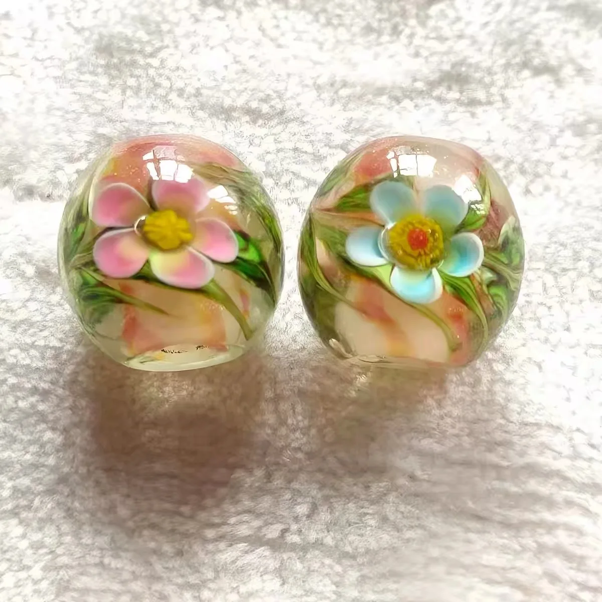 6pieces  14mm Vintage glass loose beads for jewelry making DIY handmade bracelets and earrings view 4