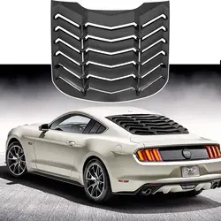 TML Rear Window Louver for Ford Mustang 2015 - 2020 Gloss Black Carbon Fiber Texture Windshield Sunshade Cover in GT Lambo Style